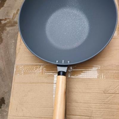 FRYING PAN WITH WOODEN HANDLE