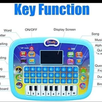 BATTERY-OPERATED KIDDIES EDUCATIONAL COMPUTER WITH DISPLAYED SCREEN AND LED LIGHT