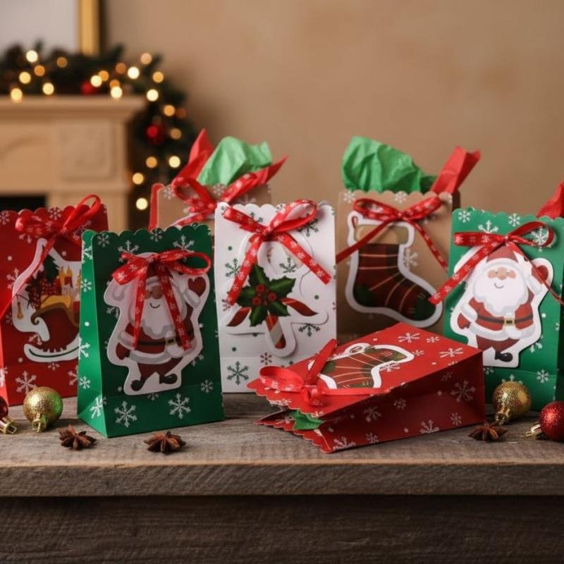 Christmas Gift Bag with ribbon