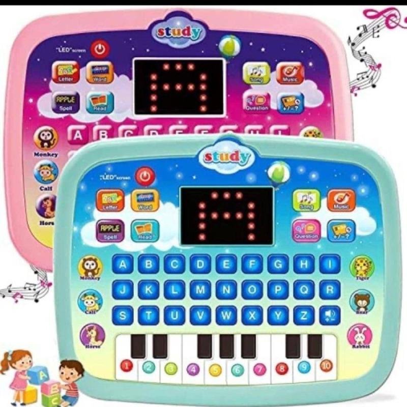 BATTERY-OPERATED KIDDIES EDUCATIONAL COMPUTER WITH DISPLAYED SCREEN AND LED LIGHT
